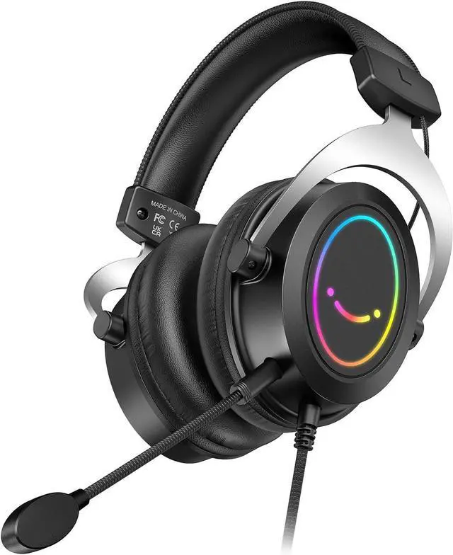 Main image of FIFINE RGB Gaming Headsets,Comfortable Over-Ear Headphones with Microphone,Wired Audio Jack Connection,Leather Passive-Noise-Cancelling Earcups,for PC PS4 PS5 Xbox Gamer Ampligame H3