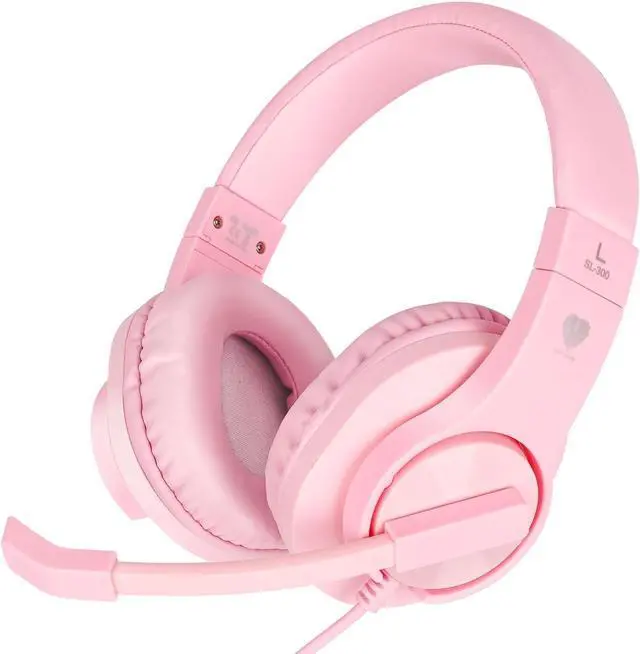 Main image of DIWUER Gaming Headset for Xbox One, PS4, PS5, Nintendo Switch, Bass Surround and Noise Cancelling 3.5mm Over Ear Headphones with Mic for Laptop PC Smartphones, Pink