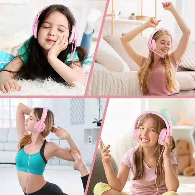 Alt view image 5 of 7 - DIWUER Gaming Headset for Xbox One, PS4, PS5, Nintendo Switch, Bass Surround and Noise Cancelling 3.5mm Over Ear Headphones with Mic for Laptop PC Smartphones, Pink