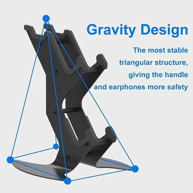 Alt view image 3 of 7 - NBCP Controller Holder, Gaming Headset Stand Mount for PS5/PS4/Xbox Series X S/Xbox One/Switch/Headset Aluminum Metal Holder Universal Gamepad Gaming Controller Accessories