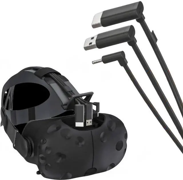 Main image of Skywin 3-in-1 Flat HTC Vive Compatible Cable (5 Meters / 16 Feet), Replacement 3-in-1 Connection Cable for HTC Vive Headset and Linkbox (Black)