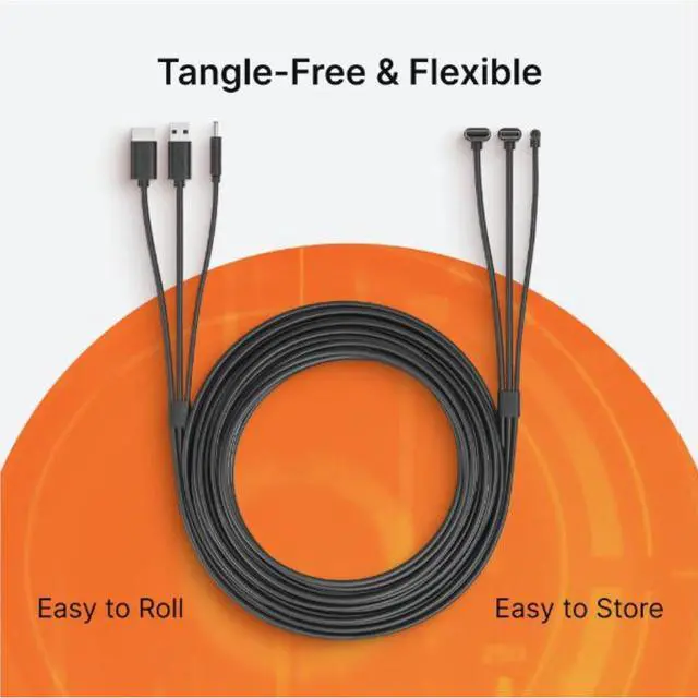 Alt view image 7 of 7 - Skywin 3-in-1 Flat HTC Vive Compatible Cable (5 Meters / 16 Feet), Replacement 3-in-1 Connection Cable for HTC Vive Headset and Linkbox (Black)