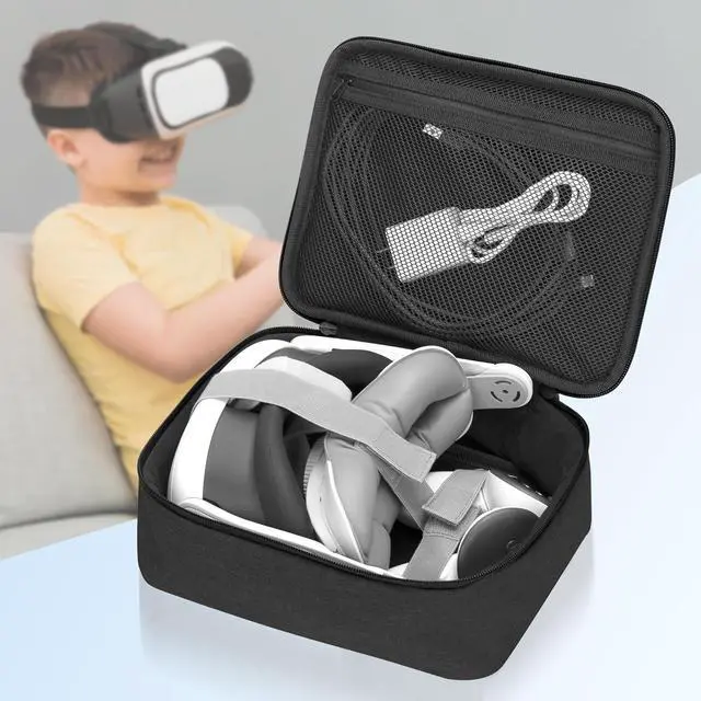 Alt view image 6 of 7 - KISLANE Soft Carrying Case Compatible with Oculus Quest 2 VR, Headset Fits for Travel, Home, Outdoor, Not Compatible with Elite Strap(Black)