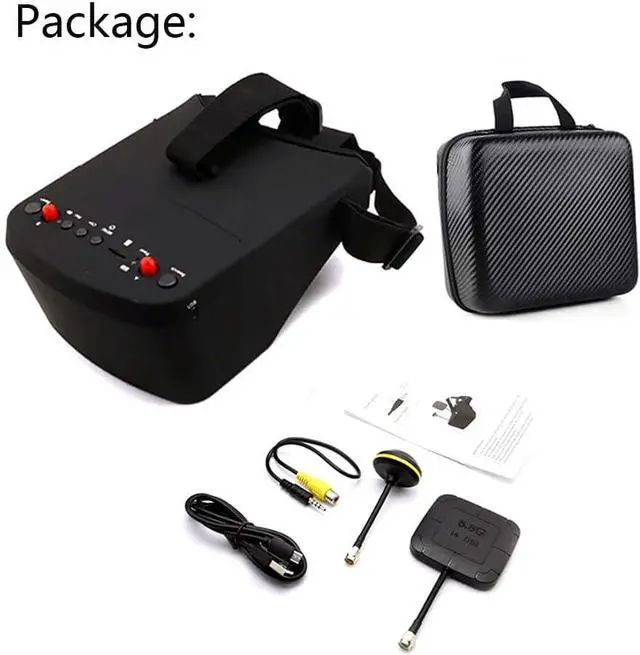 Alt view image 5 of 6 - EV800D FPV Goggles with DVR 5.8G 40CH 5 Inch 800x480 Build in Antenna Battery for Analog FPV Camera and Transmitter FPV Drone RC Car