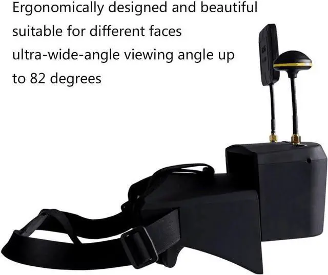 Alt view image 6 of 6 - EV800D FPV Goggles with DVR 5.8G 40CH 5 Inch 800x480 Build in Antenna Battery for Analog FPV Camera and Transmitter FPV Drone RC Car