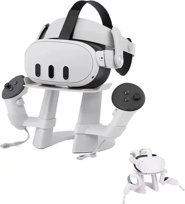 Main image of Design VR Stand Compatible with Quest 3S/Quest 3/Quest 2/ Quest/Rift S/Valve Index Headset, and Touch Controllers Accessories(White)