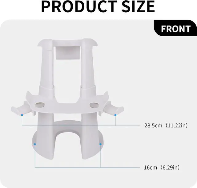 Alt view image 5 of 7 - Design VR Stand Compatible with Quest 3S/Quest 3/Quest 2/ Quest/Rift S/Valve Index Headset, and Touch Controllers Accessories(White)