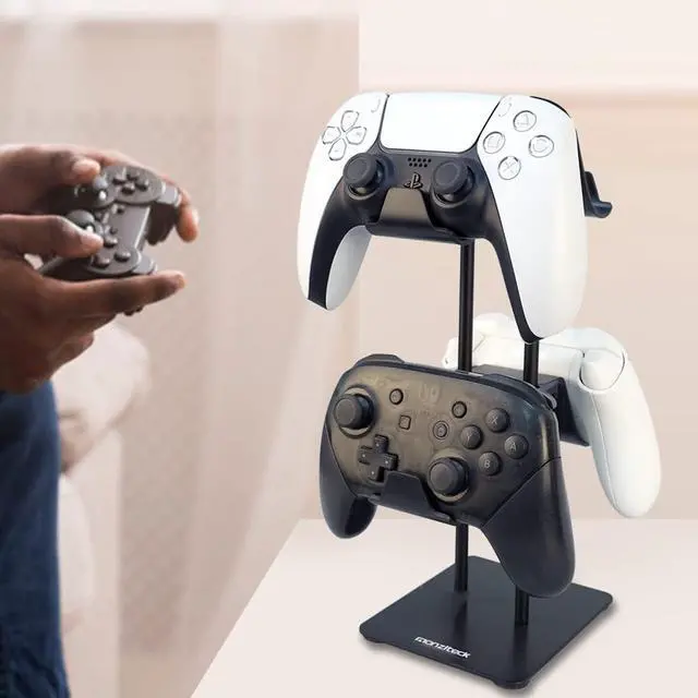 Alt view image 6 of 7 - Monzlteck Desktop Controller Holder for PS4/PS5/Xbox ONE/Switch Pro/Headset, Controller Organizer,Gaming Accessories