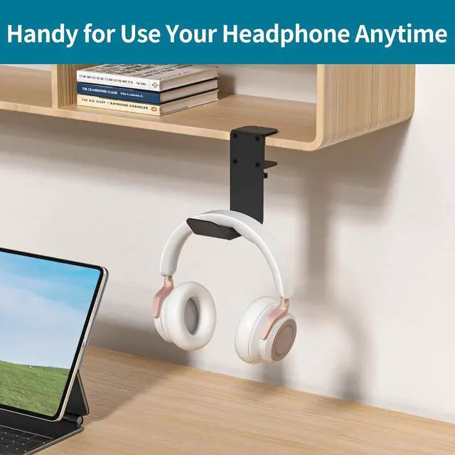 Alt view image 7 of 7 - Clamp-On Under Desk Headphone Holder/Backpack Hook/PC Gaming Headset Headphone Hanger Mount, Provides a Convenient Place to Hang Headsets or Bags