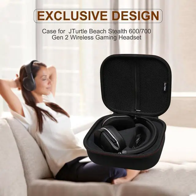 Alt view image 7 of 7 - LTGEM Case Compatible with Turtle Beach Stealth 600/700 Gen 3 & 600/700 Gen 2 MAX Wireless Gaming Headset, Black