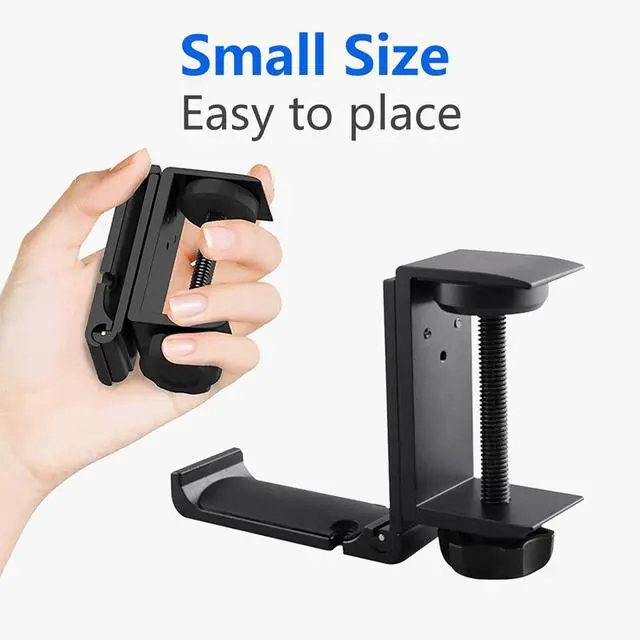 Alt view image 7 of 7 - Aluminum Headphone Stand Hanger Foldable with Cable Clip - Goldmille Headset Holder Clamp Hook Under Desk, Save Your Space While Working & Gaming