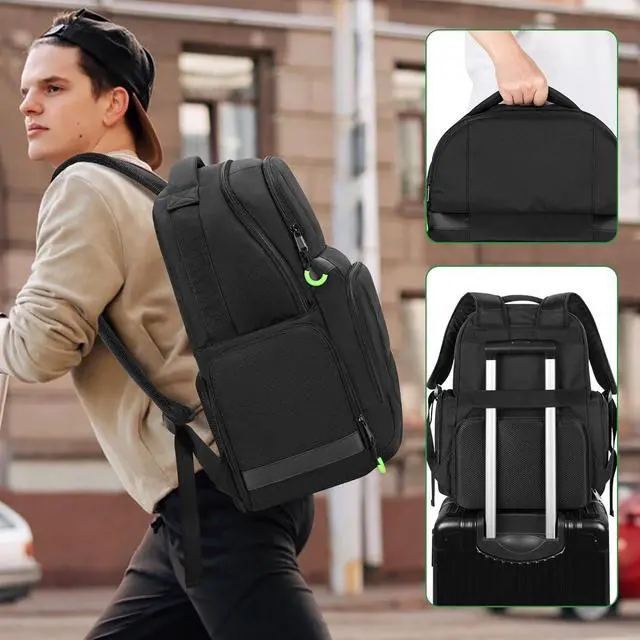 Alt view image 5 of 7 - Carry Backpack Compatible with Xbox Series X/S Console, Travel Carrying Case with Separate Storage Room for Console, Headset, Controllers, Multiple Pockets for Gaming Accessories(Patent Design)