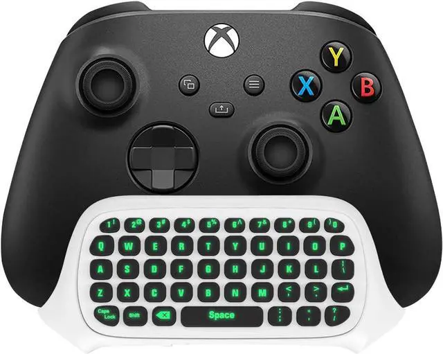 Main image of TiMOVO Green Backlight Keyboard for Xbox One, Xbox Series X/S,Wireless Chatpad Message KeyPad with Headset & Audio Jack,Mini Game Keyboard Fit Xbox One/One S/One Elite/2, 2.4G Receiver Included, White