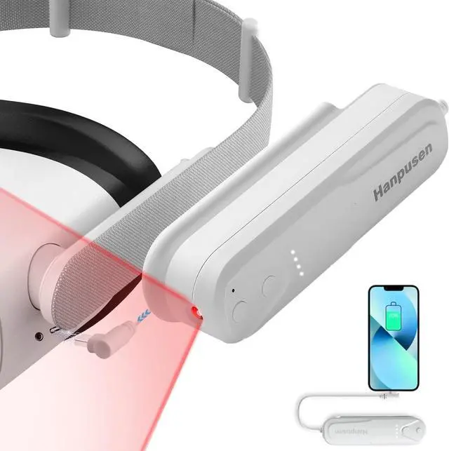 Main image of Hanpusen Battery Pack with Ir Light for Oculus Quest 2, Ir Illuminator Infrared Light with 5000mAh Charger for Quest 2 Accessories, Enhance Tracking in Dark Extended 2-4 Hours Play Time