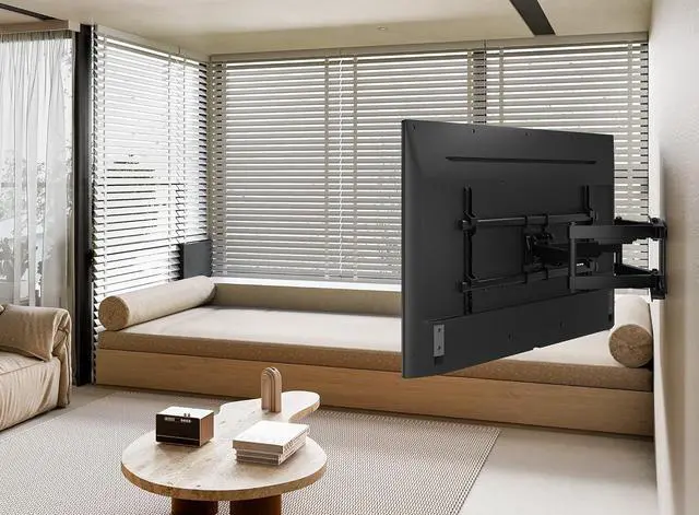 Alt view image 3 of 7 - MANHATTAN Full Motion TV Wall Mount for 37-90" TVs, Adjustable Tilt & Swivel, VESA 200x200 to 800x400, Max Load 165 lbs, Extends 25", Easy Installation for Home & Office - 461290