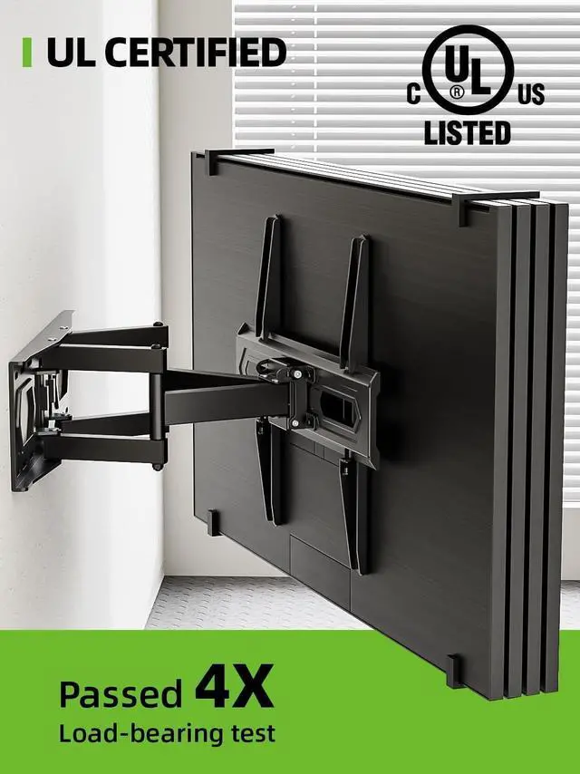 Alt view image 6 of 7 - USX MOUNT TV Wall Mount for 32-65 inch Flat Screen/LED/4K up to 110lbs, Full Motion TV Mount Bracket with Swivel & Tilt Articulating Dual Arms, Max VESA 400x400mm, Fits 12/16" Wood Studs