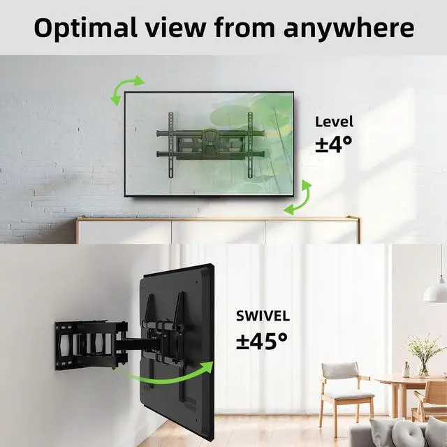 Alt view image 7 of 7 - USX MOUNT Full Motion TV Wall Mount for 42-80 Inch TVs up to 120lbs, Wall Mount TV Bracket with Articulating Swivel Tilt Extension Leveling, Max VESA 600x400mm Fits 12/16" Wood Stud