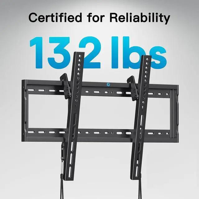Alt view image 4 of 7 - Tilt TV Wall Mount Bracket Low Profile for Most 37-75 Inch LED LCD OLED Plasma Flat Curved TVs Large Tilting Mount Fits 16-24 Wood Studs Max VESA 600x400mm Holds up to 132lbs
