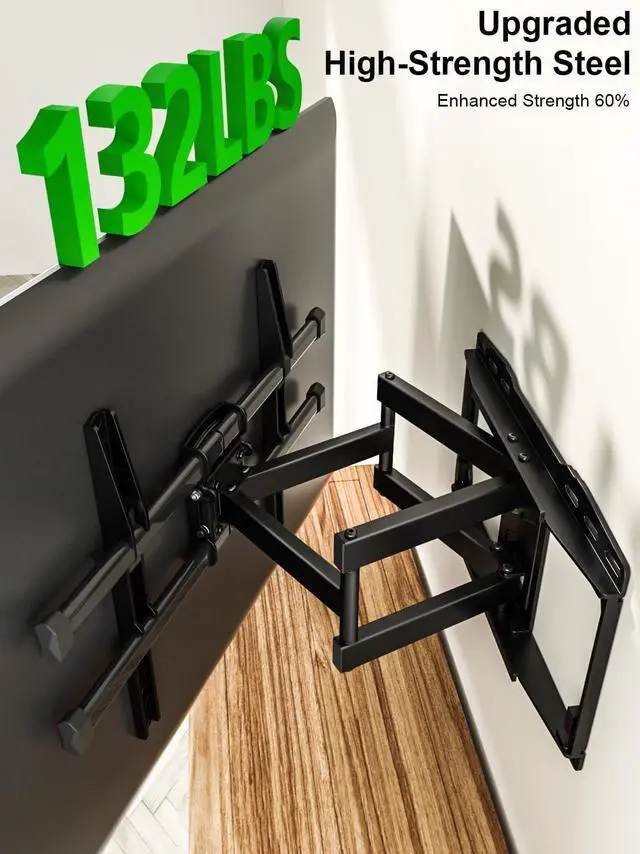 Alt view image 3 of 7 - USX MOUNT Full Motion TV Wall Mount for Most 37-85 Inch TV up to 132lbs, TV Mount Articulating with Swivel, Tilt & Extension, Wall Mounts T V Bracket for VESA 600x400mm 400x300mm, 8-16" Wood Studs