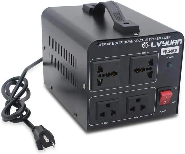 Main image of Voltage Transformer Converter 1000 Watt Step Up/Down Convert from 110-120 Volt to 220-240 Volt and from 220-240 Volt to 110-120 Volt with 2 US Outlets, 2 Universal Outlets