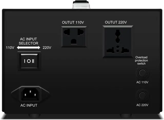 Alt view image 3 of 6 - Step UP/Down Transformer 220v to 110v, 2000W 110 to 220 Voltage Converter 120v to 240V Heavy Duty Power Transformer