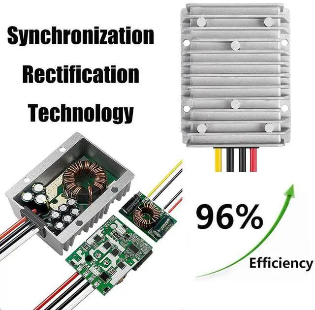 Alt view image 2 of 7 - 30A 360W DC 36V/48V to 12V Voltage Converter with Fuse - Waterproof Step Down Regulator Buck Reducer Power Transformer for Golf Cart - DC 36V/48V to 12V 30A