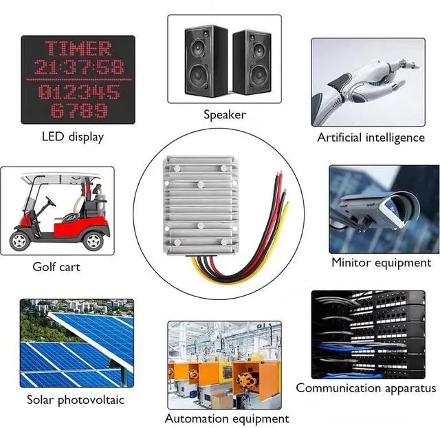 Alt view image 6 of 7 - 30A 360W DC 36V/48V to 12V Voltage Converter with Fuse - Waterproof Step Down Regulator Buck Reducer Power Transformer for Golf Cart - DC 36V/48V to 12V 30A