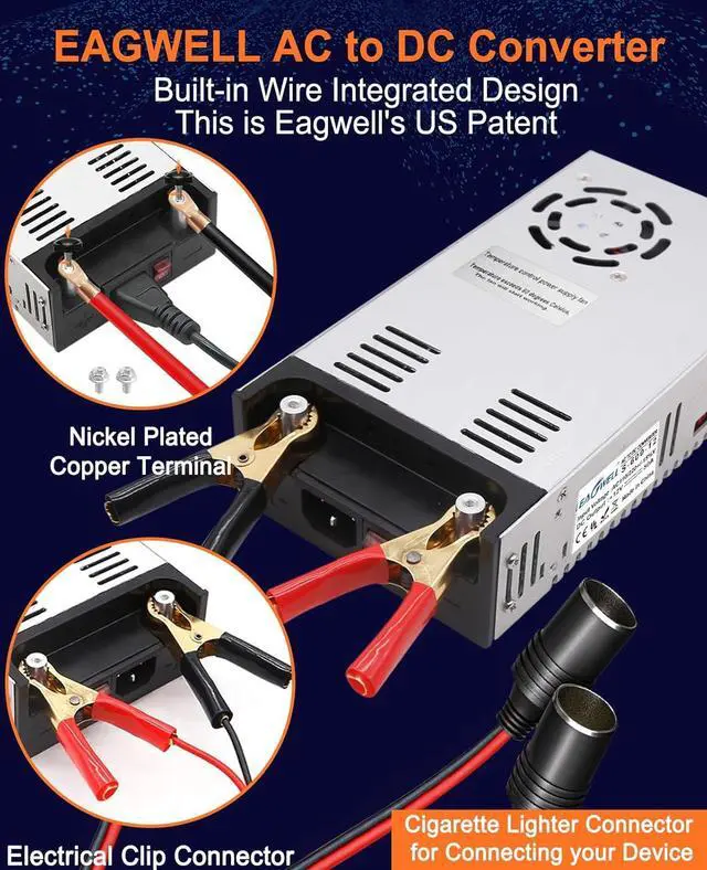 Alt view image 3 of 7 - AC to DC Converter 12V Power Supply, Universal SMPS 120V AC to 12V 50A 600W DC Converter Power Supply Transformer Driver Adapter for RV,Pump,LED Strip, LCD Monitor