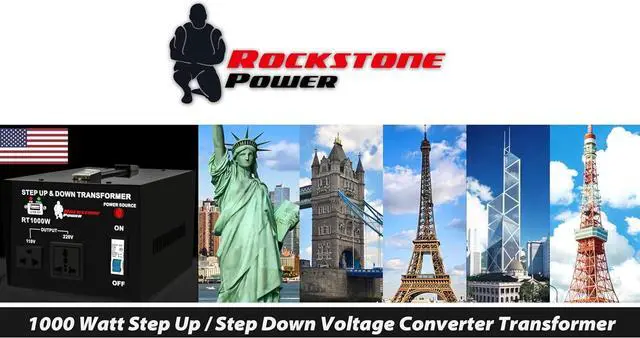 Alt view image 3 of 7 - 1000 Watt Voltage Converter Transformer - Heavy Duty Step Up/Down AC 110V/120V/220V/240V Power Converter - Circuit Breaker Protection  DC 5V USB Port - CE Certified [3-Year Warranty]