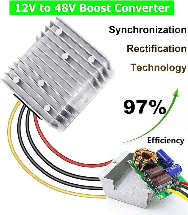 Alt view image 3 of 7 - 12V to 48V Boost Converter 12 Volt to 48V 288W 6A Step Up Converter Voltage Regulator for Golf Carts, Club Car, Solar System, RV, LED Lights