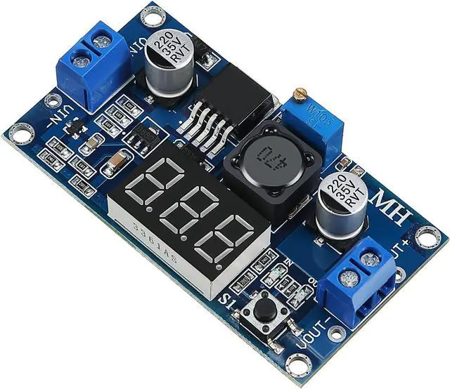 Alt view image 5 of 7 - 4 Pieces Adjustable LM2596S DC-DC Buck Converter Reduced Voltage Regulator Power Module 36V 24V 12V to 5V 2A Voltage Stabilizer with Digital Voltmeter Display