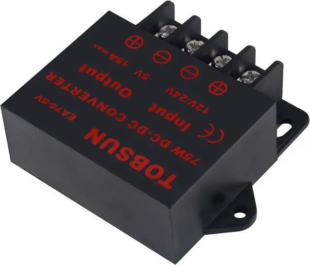 Alt view image 3 of 6 - 2 Pack DC Converter - Step Down Regulator 12V/24V to 5V 15A 75W Regulated Power Supply