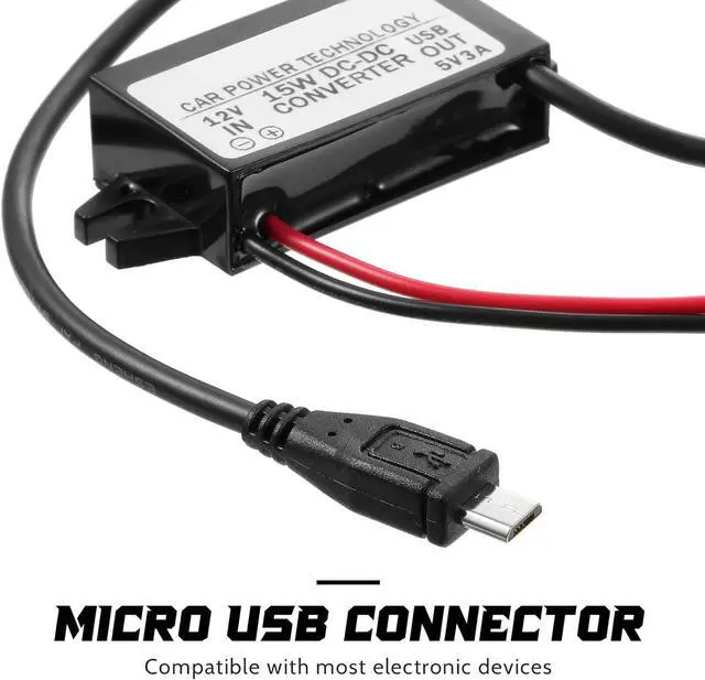 Alt view image 4 of 7 - Weewooday 3 Pieces 12V to 5V Converter DC-DC Buck Module Micro USB Power Adapter Car Power Converter Regulator