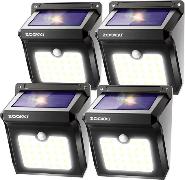 Main image of Solar Outdoor Lights -120° Illumination Solar Motion Sensor Lights Outdoor - IP65 Waterproof Wireless Security Outdoor Solar Powered Lights for Garden Fence Patio Deck28LED 4-Pack