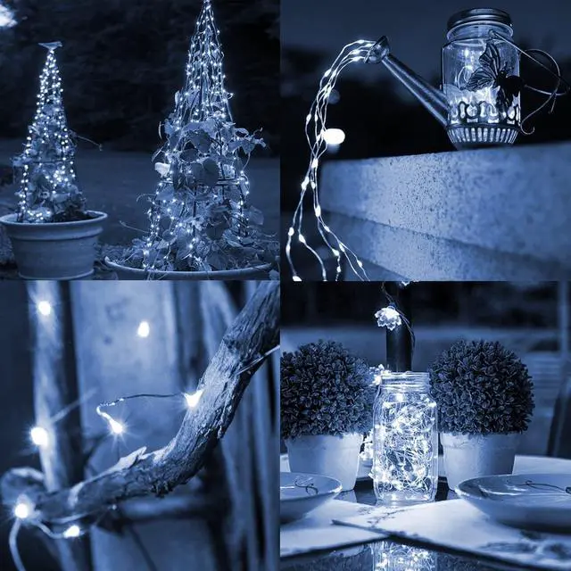 Alt view image 2 of 7 - TW SHINE White Solar String Lights Outdoor, Total 160 FT 480 LED Solar Powered Waterproof Fairy Lights 8 Modes Copper Wire Lights for Christmas Party Tree Wedding Yard Decorations, 4 Pack