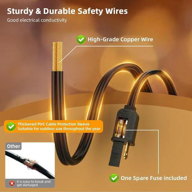 Alt view image 6 of 7 - FOOMAN LED Outdoor String Lights, 500FT Outside Waterproof Hanging Patio Lights with 250+10 Shatterproof ST38 Edison Bulbs, 2700K Warm White, Dimmable Light for Back Yard Porch Party Gazebo Bistro