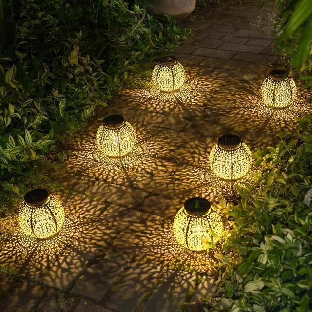 Alt view image 6 of 7 - 2Pack Solar Outdoor Lanterns Waterproof, Garden Gifts for Mom, Rose Solar Garden Decor , Warm White Table Lights for Yard Art, Porch, Mothers Day Grandma Wife (Antique Bronze )