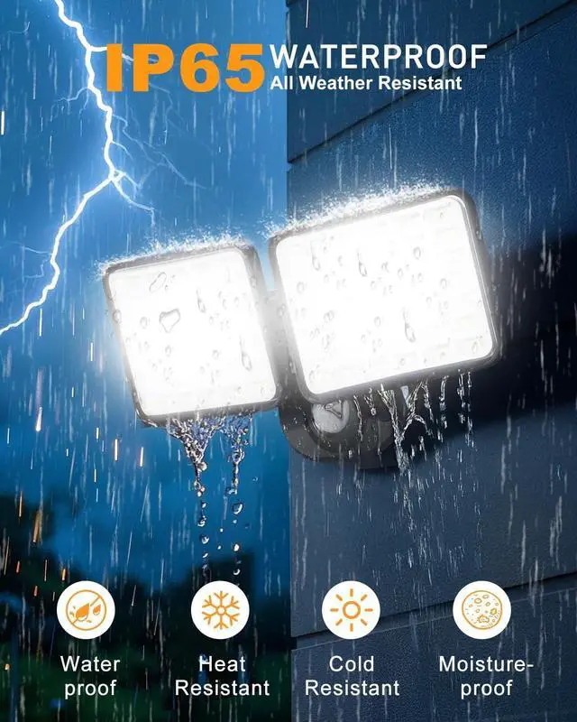 Alt view image 5 of 7 - Rechargeable Battery Motion Light, 2500LM & 4000LM Dual Modes Motion Sensor Security Lights, USB Charging Wireless Flood Light Battery Powered, LED Outdoor Lights for Garage,Yard,Porch,Shed