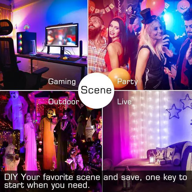 Alt view image 5 of 7 - ChangM LED Flood Light Outdoor 500W Equivalent,Bluetooth RGB Flood Lights with APP Control, DIY Scenes,IP66 Waterprooof,Timing,Warm White 2700K Color Uplight