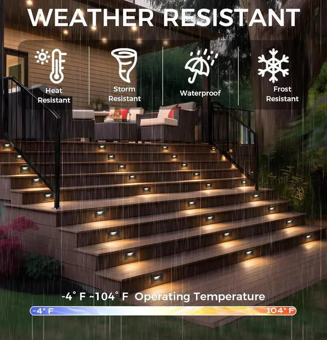 Alt view image 4 of 7 - CLOUDY BAY 3 Color 120V Dimmable LED Indoor Outdoor Step Light,3000K/4000K/5000K 3W 55lm Stair Light,Oil Rubbed Bronze,12 Pack