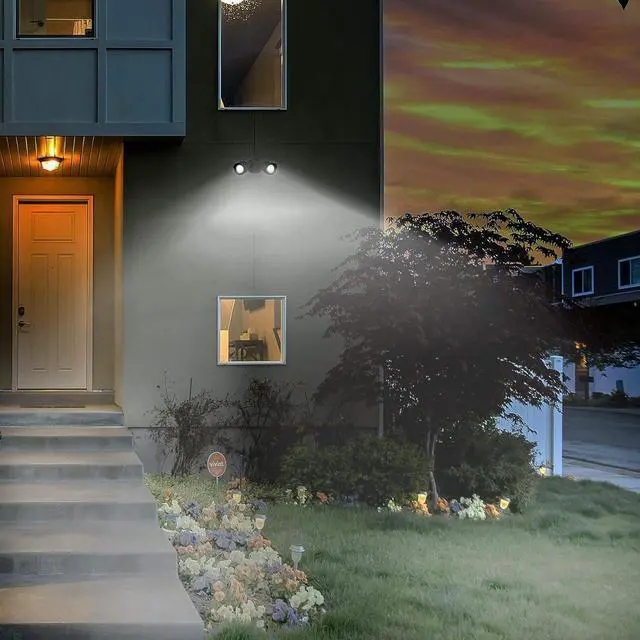 Alt view image 2 of 7 - Ciata Flood Lights Outdoor, 20-Watt LED Bullet Head Security Flood Lights, Dual Head, RoHS and FCC Complaint, IP65 Rated, 1900 Lumens, 2KV Surge Protection, Die-Cast Aluminum in Black Finish  3000K