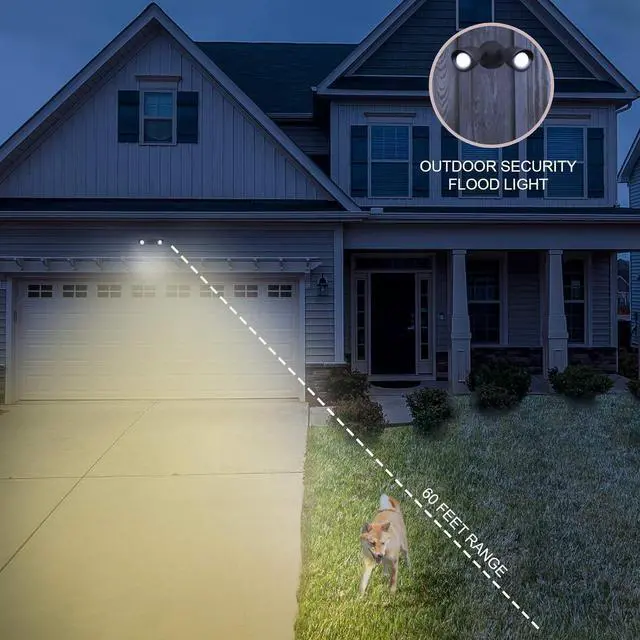 Alt view image 4 of 7 - Ciata Flood Lights Outdoor, 20-Watt LED Bullet Head Security Flood Lights, Dual Head, RoHS and FCC Complaint, IP65 Rated, 1900 Lumens, 2KV Surge Protection, Die-Cast Aluminum in Black Finish  3000K