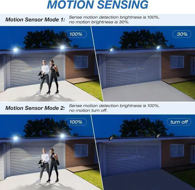 Alt view image 5 of 7 - Solar Lights Outdoor, IP66 Waterproof Motion Sensor Powered Solar Street Light, 6500K Dusk to Dawn LED Flood Light with Remote Control, Commercial Area Lighting for Yard Parking Lot (2 Pack)