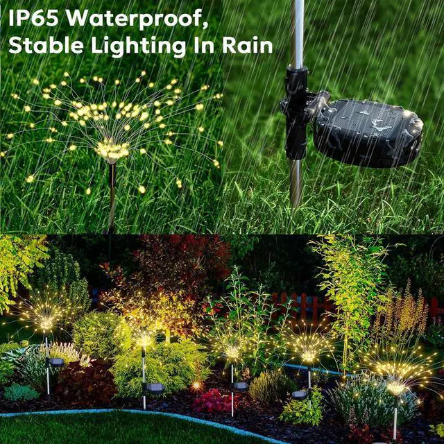 Alt view image 5 of 7 - Solar Fireworks Lights Outdoor Waterproof Garden Fairy Light Outside Solar Sparkles Landscape Lights 120 LED Decorative Outdoor for Backyard Patio Pathway Lawn Party Walkway Decor, 4 Pack