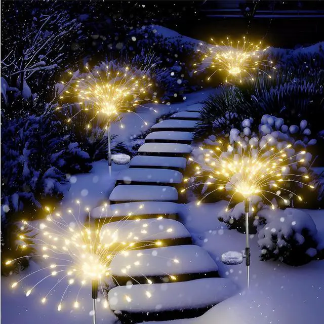 Alt view image 7 of 7 - Solar Fireworks Lights Outdoor Waterproof Garden Fairy Light Outside Solar Sparkles Landscape Lights 120 LED Decorative Outdoor for Backyard Patio Pathway Lawn Party Walkway Decor, 4 Pack