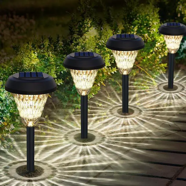 Main image of pearlstar Solar Lights Outdoor Garden Decor - 8 Pack 16inch Solar Pathway Lights for Outside, Waterproof Solar Powered Outdoor Garden Light for Yard, Landscape, Walkway, Patio