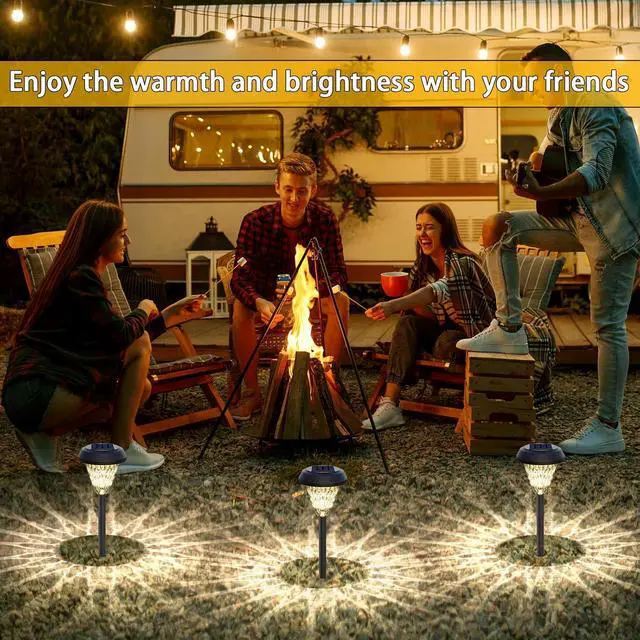 Alt view image 4 of 7 - pearlstar Solar Lights Outdoor Garden Decor - 8 Pack 16inch Solar Pathway Lights for Outside, Waterproof Solar Powered Outdoor Garden Light for Yard, Landscape, Walkway, Patio