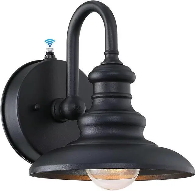 Main image of LONEDRUID Dusk to Dawn Sensor Outdoor Wall Sconce Black Exterior Gooseneck Barn Light Fixtures Waterproof Farmhouse Wall Mount Porch Lighting Anti-Rust Outside Lantern for House Garage Entryway