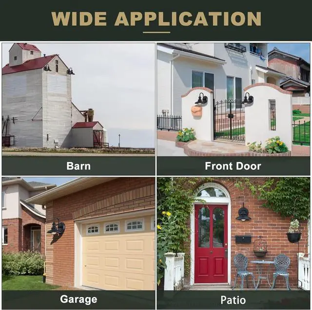 Alt view image 7 of 7 - LONEDRUID Dusk to Dawn Sensor Outdoor Wall Sconce Black Exterior Gooseneck Barn Light Fixtures Waterproof Farmhouse Wall Mount Porch Lighting Anti-Rust Outside Lantern for House Garage Entryway