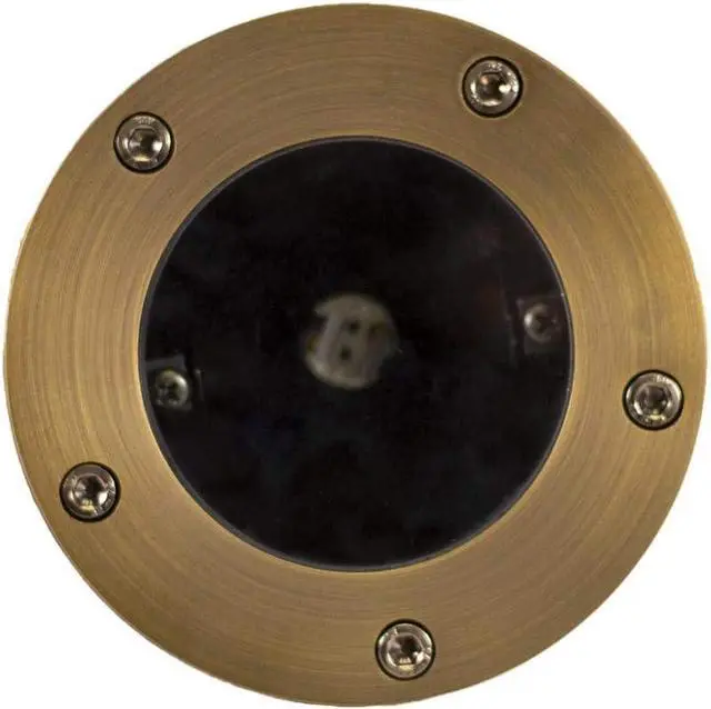 Alt view image 2 of 7 - 12V Brass In-Ground Well Light (Open Top) with 5W 2700K Warm White MR16 LED Bulb for Low Voltage Landscape Lighting of Outdoor Pathway, Garden, Shrubs, Columns or Trees